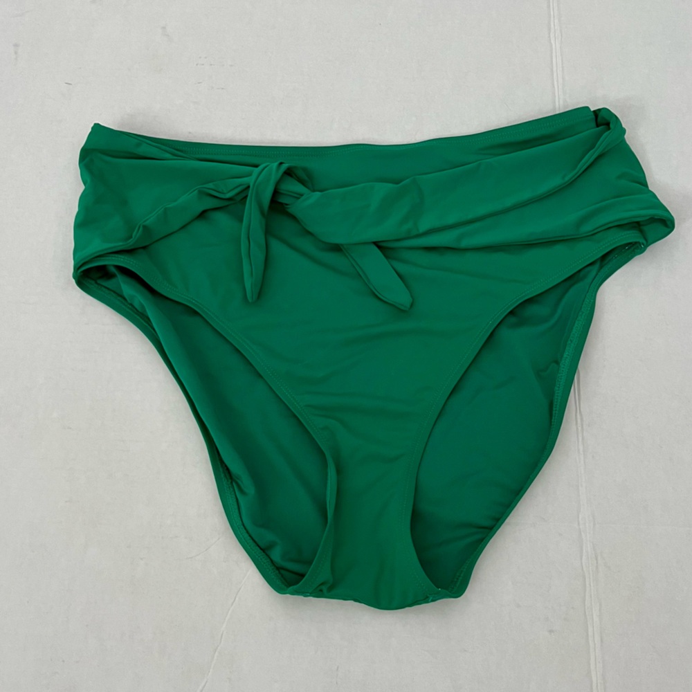 Turquoise Couture Tie Front High Rise Bikini Bottoms